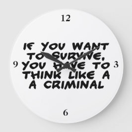 Denken Sie wie ein Krimineller Große Wanduhr