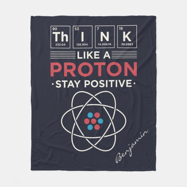 Denken Sie wie ein Proton Chemie Lehrer und Nerd Fleecedecke (Vorderseite)