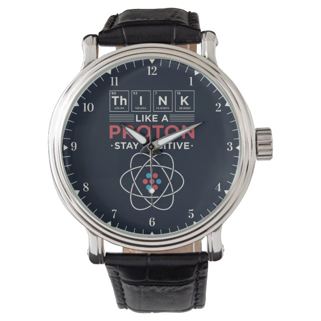 Denken Sie wie ein Proton Chemie Nerd Lehrer Armbanduhr (Vorderseite)