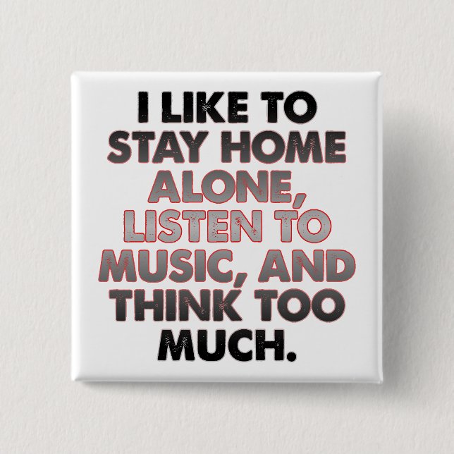 Denken Sie zu viel lustige Einführung Button Abzei (Vorderseite)