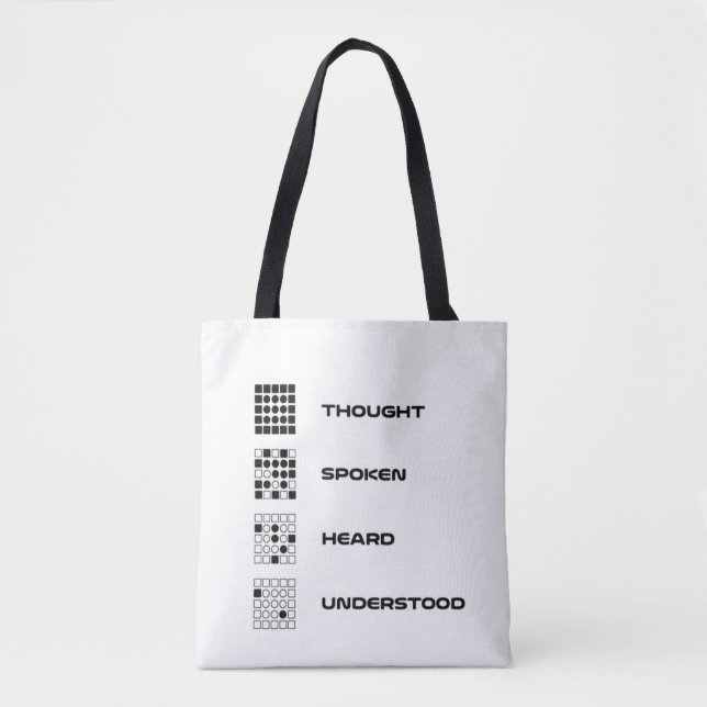 Denken, Spoke, hören, verstehen Tote Tasche (Vorderseite)