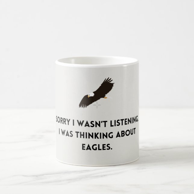 Denken über Adler Kaffeetasse (Mittel)