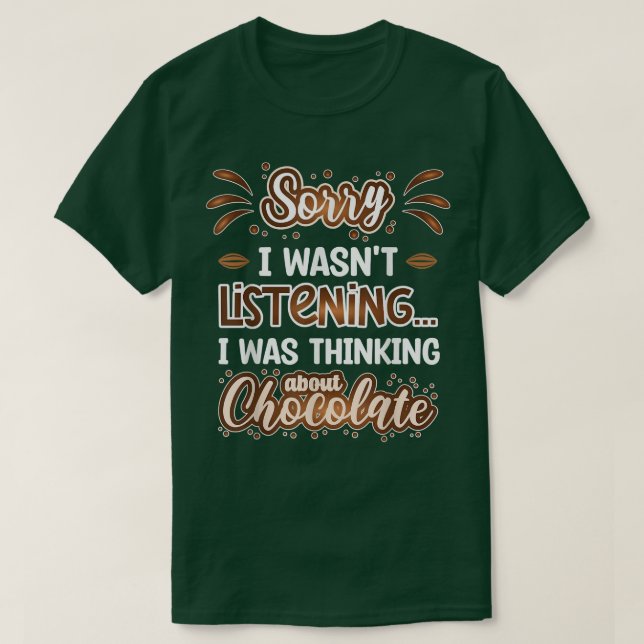 Denken über Schokolade Funny Chocolate Lover T-Shirt (Design vorne)