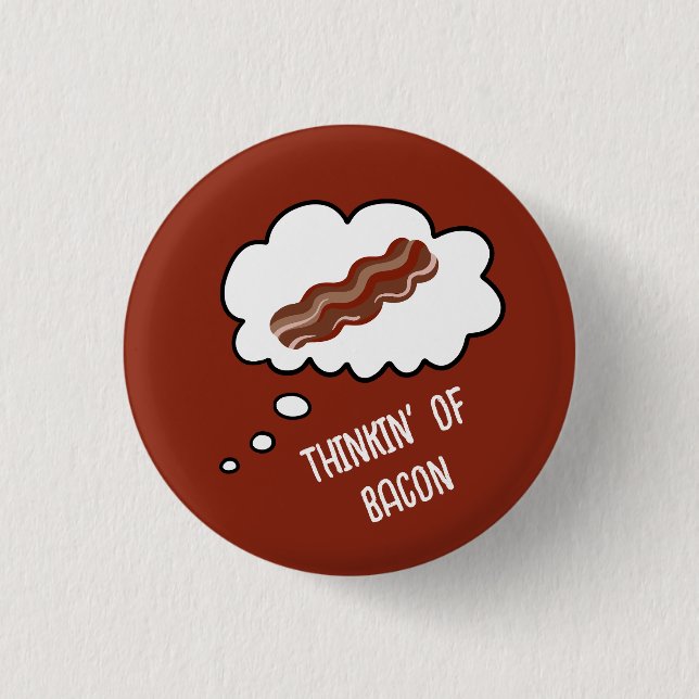 Denken' von Bacon Funny Button (Vorderseite)