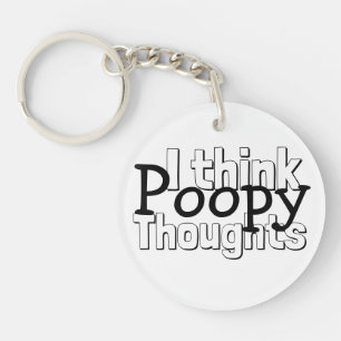 Denkende Poopy Gedanken Schlüsselanhänger