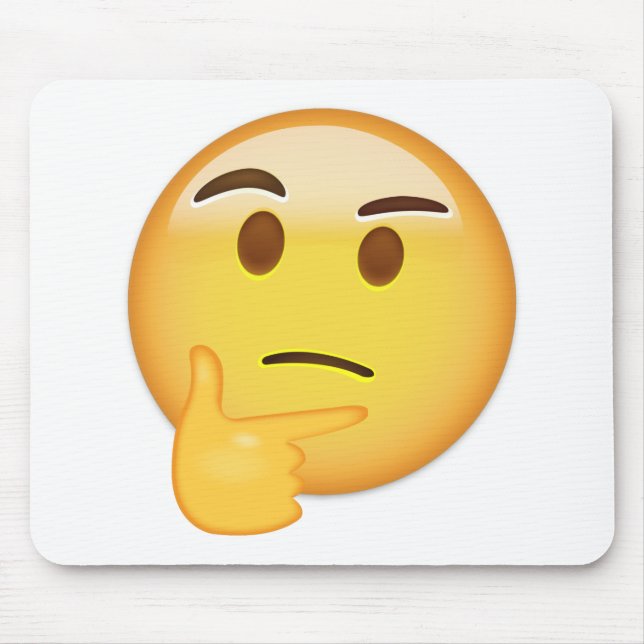 Denkendes Gesicht Emoji Mousepad (Vorne)