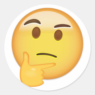Denkendes Gesicht Emoji Runder Aufkleber