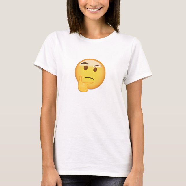 Denkendes Gesicht Emoji T-Shirt (Vorderseite)