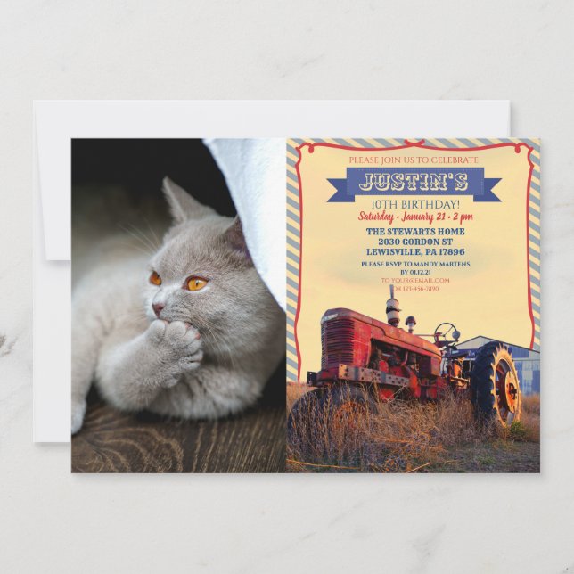 Denkkatze Einladung (Vorderseite)