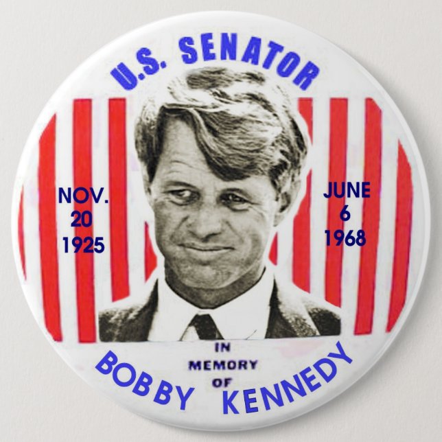 Denkmal Bobbys Kennedy pinback Button (Vorderseite)