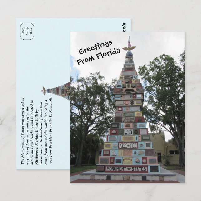 Denkmal der Staaten - Kissimmee Florida Postkarte (Vorne/Hinten)