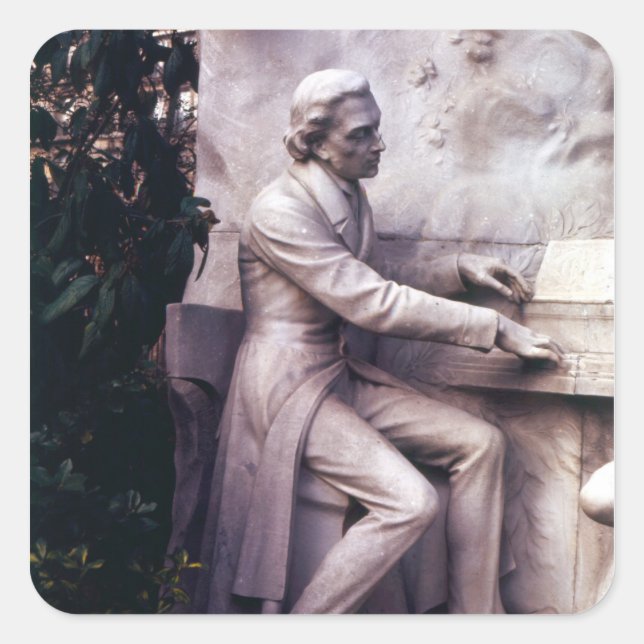 Denkmal für Frederic Chopin Quadratischer Aufkleber (Vorderseite)