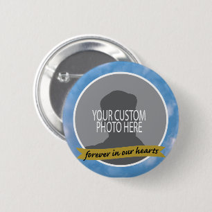 Denkmal für immer mit Himmelgrenzgewohnheits-Foto Button