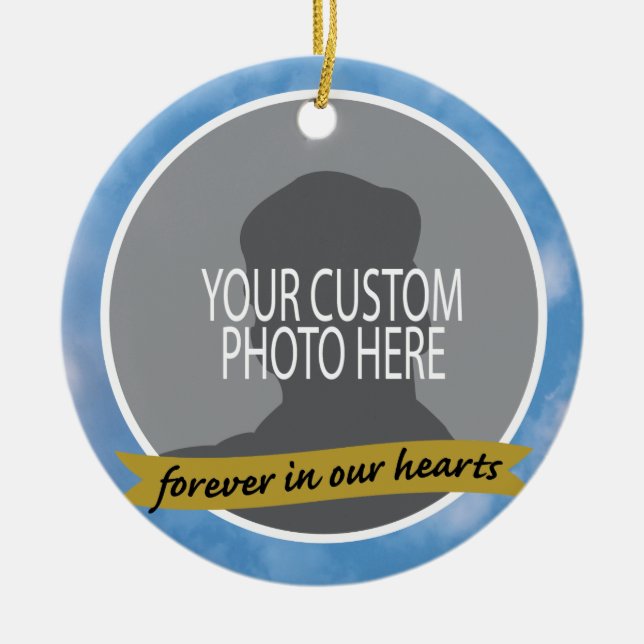 Denkmal für immer mit Himmelgrenzgewohnheits-Foto Keramik Ornament (Vorne)