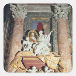 Denkmal für Maria Clementina Sobieska 1739 Quadratischer Aufkleber