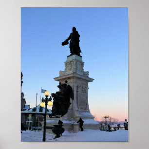 Denkmal für Samuel De Champlain, Quebec, Kanada Poster