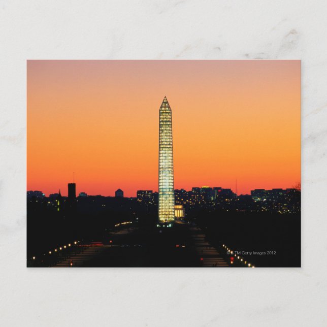 Denkmal in Washington bei Sonnenuntergang renovier Postkarte (Vorderseite)