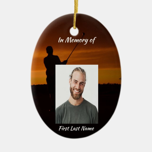 Denkmal Keepake Golfer Golfspielen Keramik Ornament (Vorne)