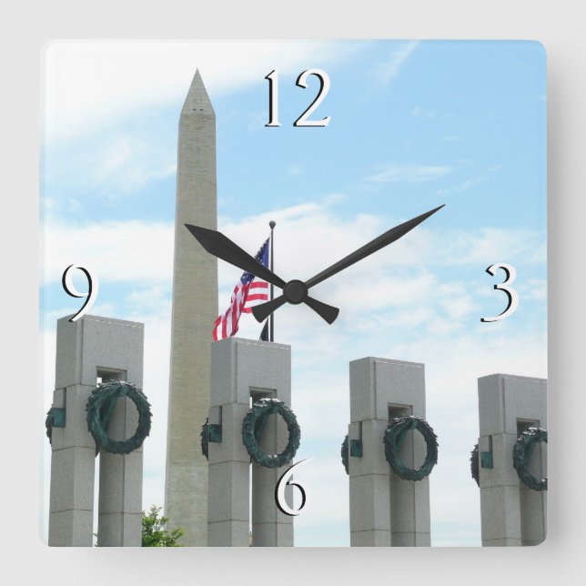 Denkmal von Washington und Gedenkstätte des Zweite Quadratische Wanduhr (Vorderseite)