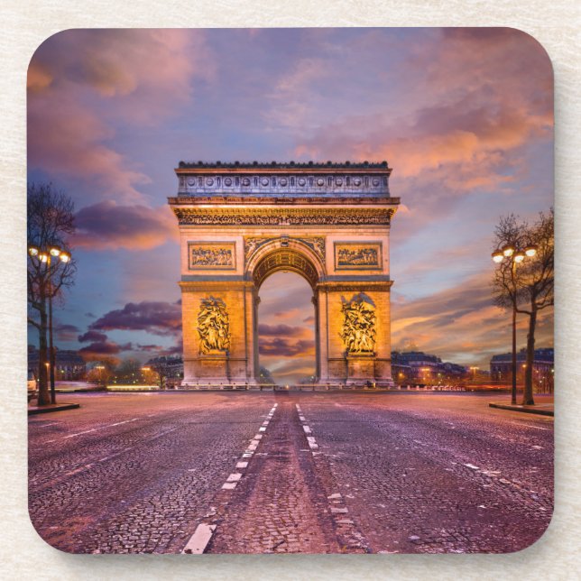 Denkmäler | Arc de Triomphe, Paris Frankreich Getränkeuntersetzer (Vorderseite)