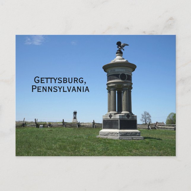 Denkmäler auf dem Schlachtfeld von Gettysburg Postkarte (Vorderseite)