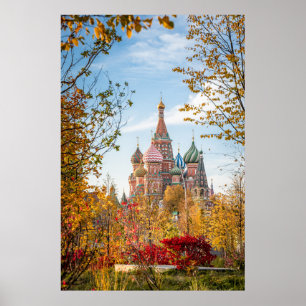 Denkmäler   Basilische Kathedrale Moskau Poster
