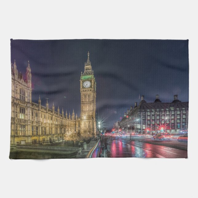 Denkmäler Big Ben at Night Geschirrtuch (Horizontal)
