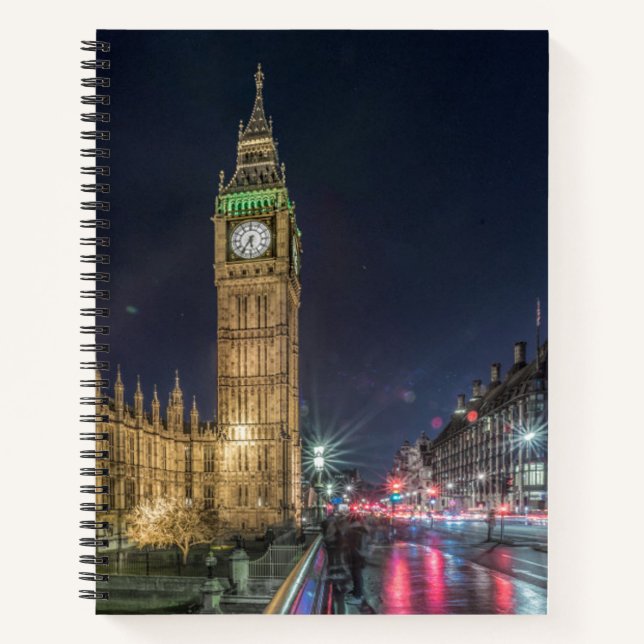 Denkmäler Big Ben at Night Notizbuch (Vorderseite)