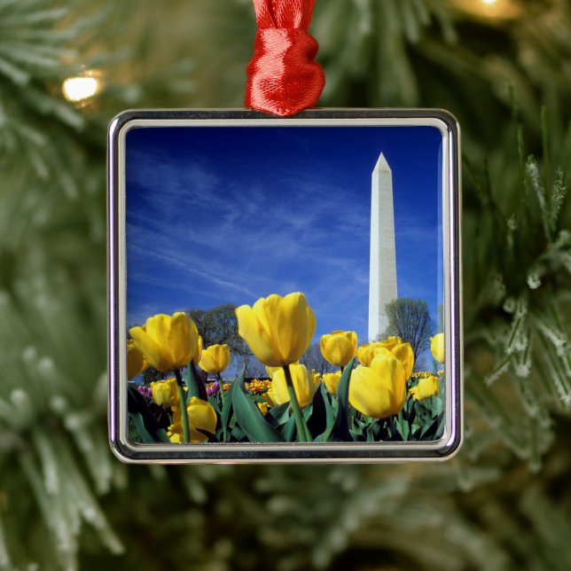 Denkmäler | Denkmal von Washington im Frühjahr Ornament Aus Metall (Baum)