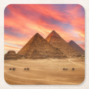 Denkmäler   Die großen Pyramiden Rechteckiger Pappuntersetzer
