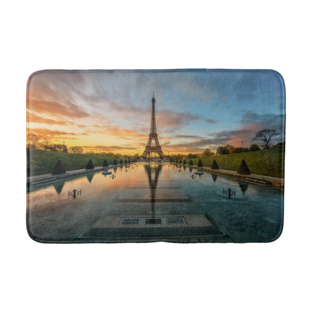 Denkmäler | Eiffelturm Sunrise Badematte (Vorderseite)