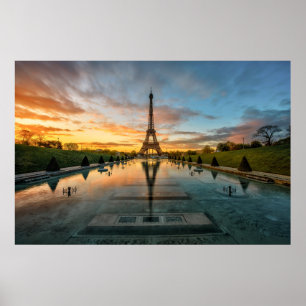 Denkmäler   Eiffelturm Sunrise Poster