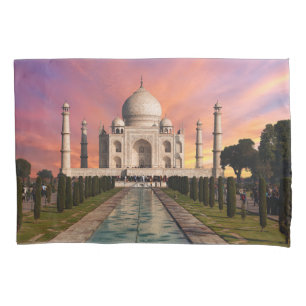 Denkmäler   Farbige Sicht auf den Taj Mahal Kissenbezug