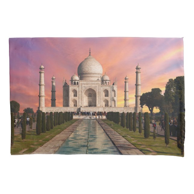 Denkmäler | Farbige Sicht auf den Taj Mahal Kissenbezug (Vorderseite)