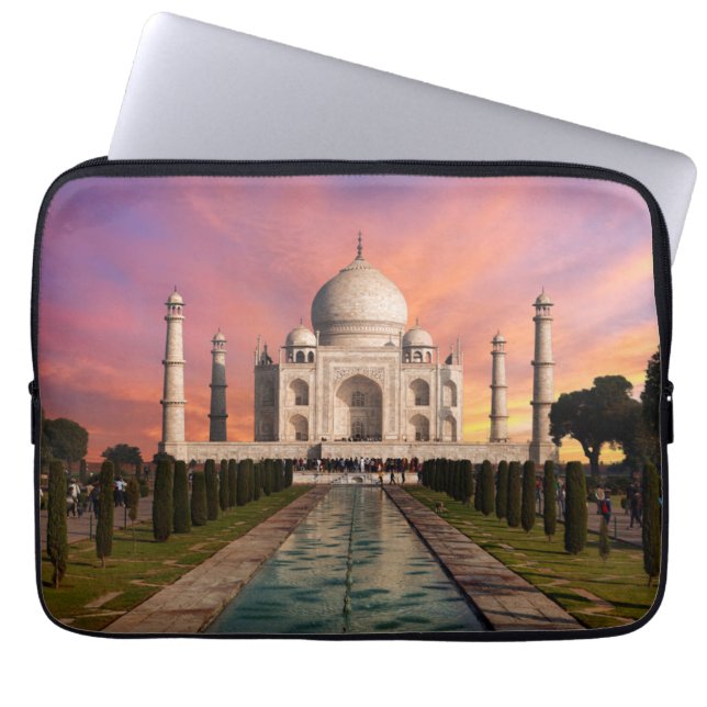 Denkmäler | Farbige Sicht auf den Taj Mahal Laptopschutzhülle (Vorderseite)