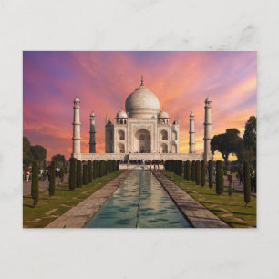 Denkmäler Farbige Sicht auf den Taj Mahal Postkarte