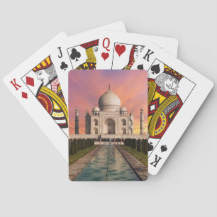 Denkmäler   Farbige Sicht auf den Taj Mahal Spielkarten