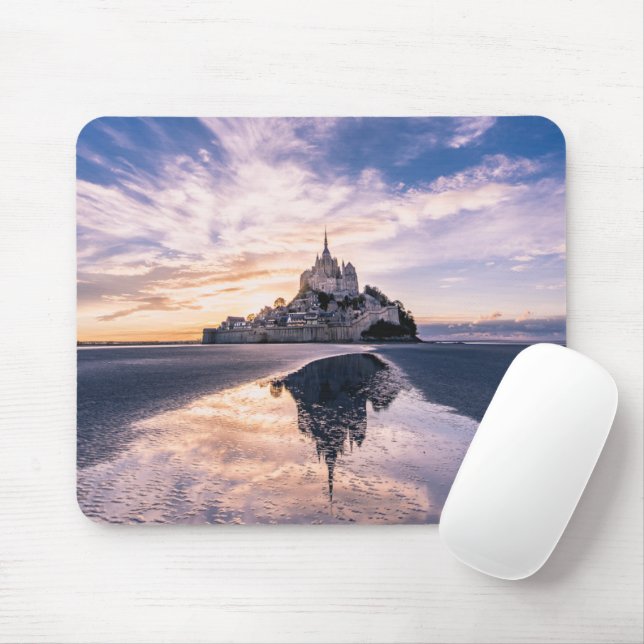 Denkmäler | Mont Saint-Michel, Normandie Frankreic Mousepad (Mit Mouse)