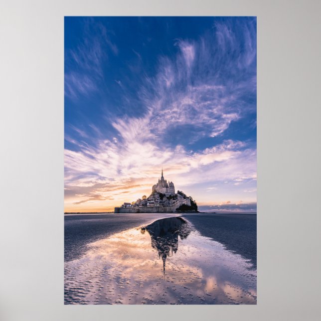 Denkmäler | Mont Saint-Michel, Normandie Frankreic Poster (Vorne)