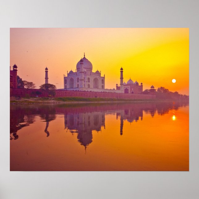 Denkmäler | Taj Mahal bei Sunset Poster (Vorne)