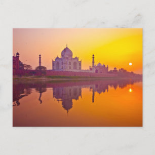 Denkmäler Taj Mahal bei Sunset Postkarte
