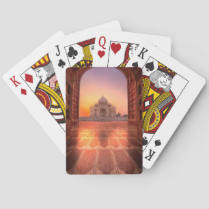 Denkmäler   Taj Mahal, Indien bei Sunset Spielkarten