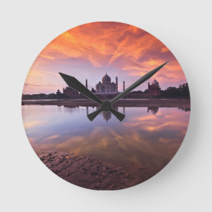 Denkmäler   Taj Mahal Sunset Runde Wanduhr
