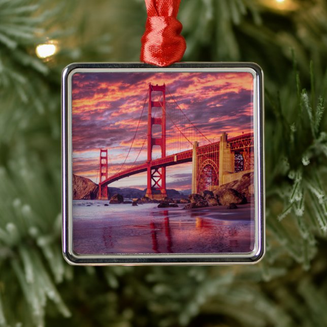 Denkmäler | The Golden Gate San Francisco, CA Ornament Aus Metall (Baum)