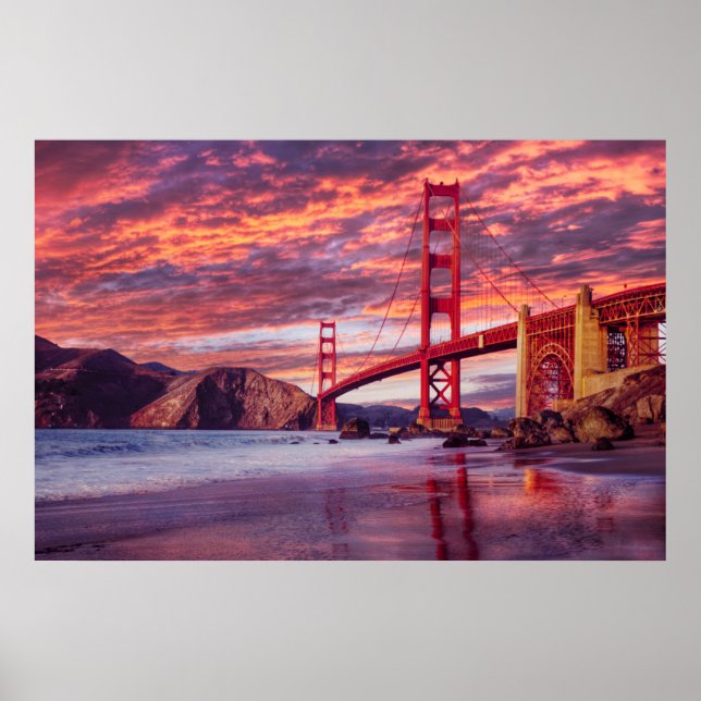 Denkmäler | The Golden Gate San Francisco, CA Poster (Vorne)