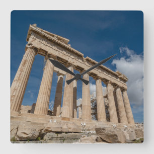 Denkmäler The Parthenon, Griechenland Quadratische Wanduhr
