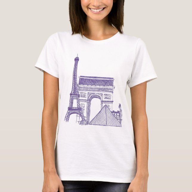 Denkmäler von Paris T-Shirt (Vorderseite)