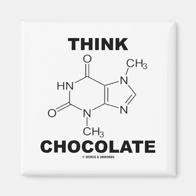 Denkschokolade (Theobrominmolekulare Chemie) Magnet (Vorne)