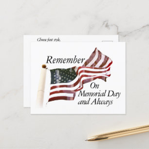 Denkt an den Memorial Day Postkarte