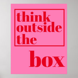 Denkt nach draußen - Spaß, Hot-Pink-Typografie Poster